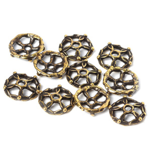 "Мхи и травы", чашечка, ант. латунь, 1 шт. (#Л2805)