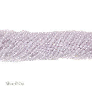 Бусины Циркон 3 мм, белый прозрачный, нить (#SVA-ZRCN-01)