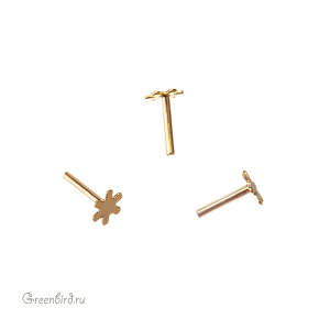 Компонент-заглушка для вклеивания бусин, золото, 1 шт. (9M748), Корея