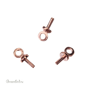 Компонент для вклеивания бусин, розовое золото, 1 шт. (9B139), Корея