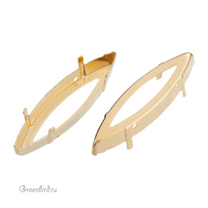 4200 Оправа для ювелирного кристалла Marquise Fancy Stone 48х13 мм, золото