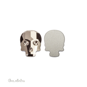 Swarovski 2856 Клеевые стразы Череп 10х7,5 мм, светло-золотистый металлик (#001MLGD), 1 шт.