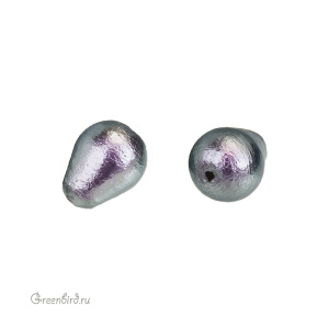 Хлопковый жемчуг "Капля" 8х11 мм, Rich Grey, 1 шт. (#CTP011-811-RichGray)