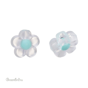 Бусина "Цветочек", зеленый, 1 шт. (#SVA-PL-03)