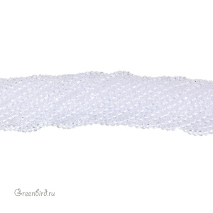 Бусины граненые рондели "Мини", crystal, круглые, нить (#SVAB-R2018)