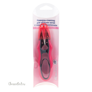 Ножницы-сниппер для обрезки нитей Hemline с колпачком, красный, 1 шт.