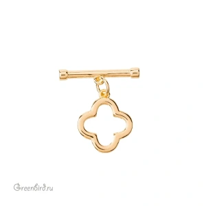 Замок-тоггл "Клевер", золото, 1 шт. (#SV1701-T18)