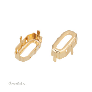 4595 Оправа для ювелирного кристалла Elongated Imperial FS 16х8 мм, золото