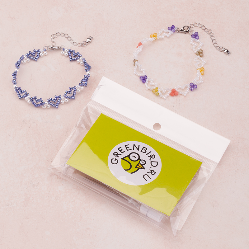 Набор материалов для плетения браслетов "Сердечки" (#14-2)