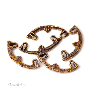 "Архаика", коннектор, ант. латунь, 1 шт. (#Л0107)