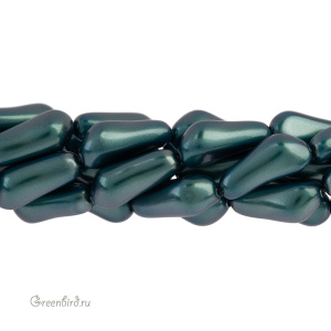 Swarovski 5844 Жемчуг барочный длинный 14 мм, иризирующий зеленый таити (#2004), 1 шт.