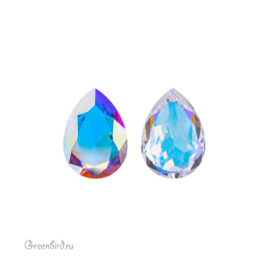 4320 Pear Fancy Stone 8х6 мм – Crystal AB Unfoiled (#001AB-UNF)