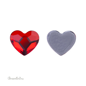 Swarovski 2808 Термостразы Сердце 10 мм, светлый сиам (#227), 1 шт.