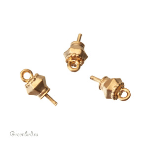 Компонент для вклеивания жемчуга, матовое золото, 1 шт. (9M1452), Корея