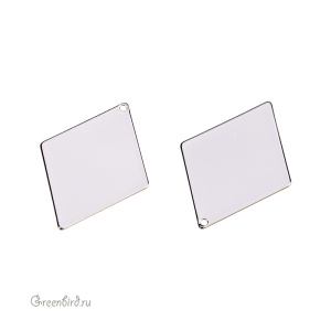 Подвеска "Ромб" 21х30 мм, родий, 1 шт. (9S863), Корея