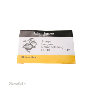 Иглы John James SHARPS №12 (уп. 25 шт)