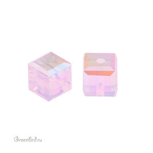 Swarovski 5601 Бусина Куб 4 мм, нежно-розовый опал с мерцанием B (#395SHIMB), 1 шт.