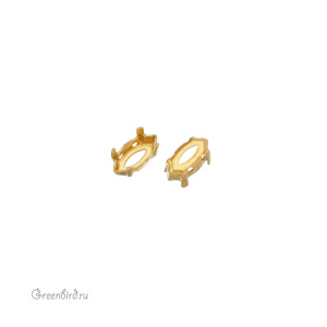 4228 Оправа для ювелирного кристалла Navette 8х4 мм, золото