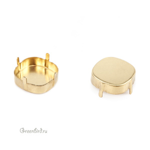 4470 Оправа без отверстий для Cushion Square 18 мм, латунь