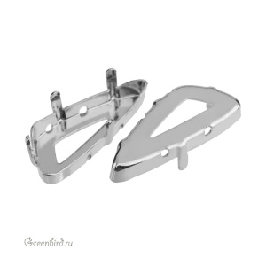 4790 Оправа для Wing Fancy Stone 23х10 мм, томпак/родий