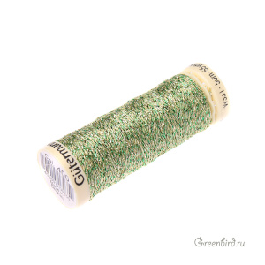 Металлизированная нить Gutermann W331, 50м, зеленое золото (#400)