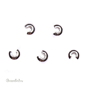 Бусина на кримп гладкая, серебро, 144 шт. (#04SP)