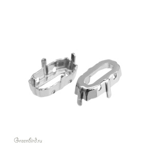 4595 Оправа для ювелирного кристалла Elongated Imperial FS 12х6 мм, белая бронза