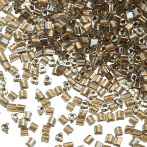 Бисер TOHO Triangle 11/0 внутренняя позолота, черный бриллиант (#993), 10 г