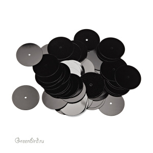 Пайетки 16мм плоские Nero (#9919)