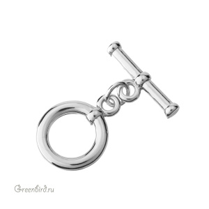 Замок-тоггл, родий, 1 шт. (#SV1701-T02)