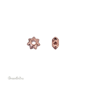 Бусина-разделитель "Звезда", розовое золото, 1 шт. (9B306), Корея