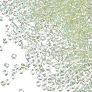 Бисер TOHO Treasures 11/0 прозрачный радужный, окрашенный, нежно-зеленый (#172), 4,5 г