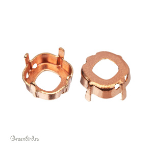 4483 Оправа для ювелирного кристалла Thin Cushion FS 10 мм, томпак