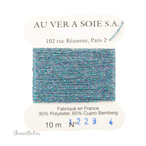Металлизированная нить Tresse #4 AVAS, меланж сиреневый/бирюзовый, 10 м (#4-1229)