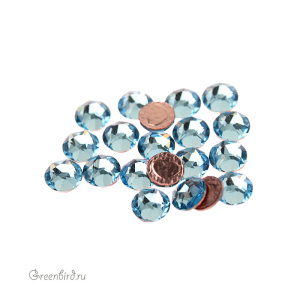 Swarovski 2078 Термостразы круглые SS16, аквамарин (#202), уп. 36 шт.