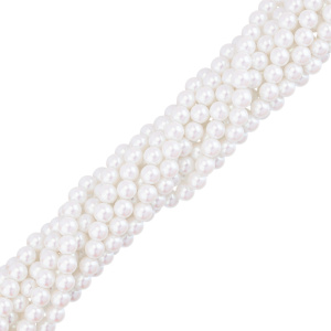 Crystalbird Жемчуг круглый 10 мм, иризирующий белый, нить (#501)