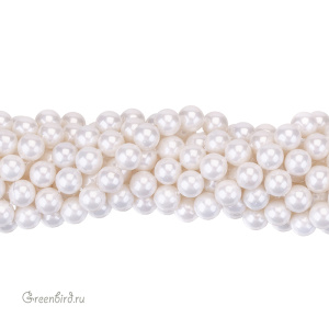 Жемчуг "Майорка" 8 мм, белый, нить (#Maj-51)
