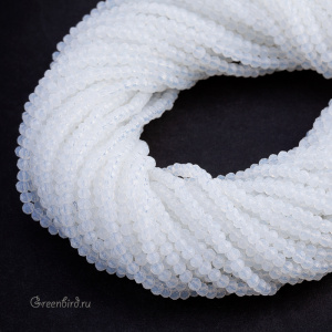 Бусины граненые рондели 3,4 мм, опалит, нить (#SVAB1004)