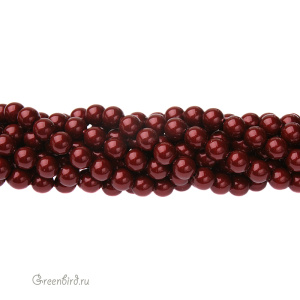 Swarovski 5810 Жемчуг 5 мм, бордовый (#538), уп. 20 шт.
