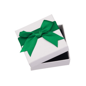 Картонная коробочка 7х7, белый/зеленый (#BOX-77WG)