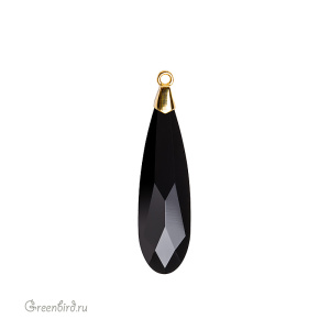 6533 подвеска Raindrop 33mm, золото, Jet (#280)