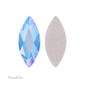 Swarovski 2201 Клеевые стразы Маркиз 8х3,5 мм, аквамарин с мерцанием (#202SHIM), 1 шт.