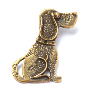 "Кошки и собаки", подвеска, ант. латунь, 1 шт. (#Л0330)