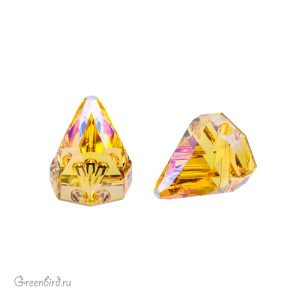 Swarovski пришивные 3297 Шип круглый 10х10 мм, светлый топаз с мерцанием (#226SHIM), 1 шт.