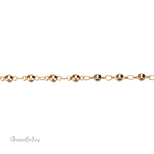 Цепочка декоративная с шариками, золото, 10 см (SVA-Chain-07G)
