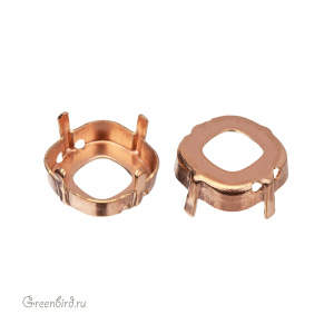 4483 Оправа для ювелирного кристалла Thin Cushion FS 12 мм, томпак