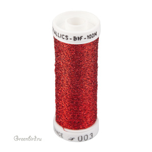 Металлизированная нить AVAS B1F, красный, 100 м (#003)