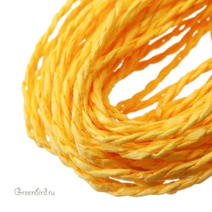 Крученая рафия, 2 мм, желтый матовый (#4283)