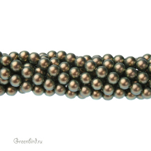 Swarovski 5810 Жемчуг 5 мм, иризирующий зеленый (#930), уп. 20 шт.