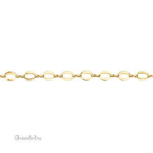Цепочка фигурная 8 х 10,5 мм, золото, 30 см (#SVA-Chain-79G)
